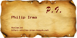 Philip Irma névjegykártya